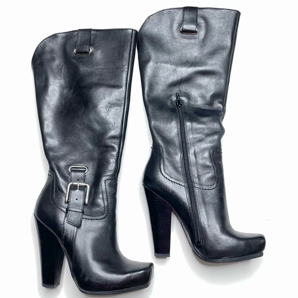 NEW Jessica Simpson Black Leather Moto Rider Boot Size 6 - Picture 3 of 4